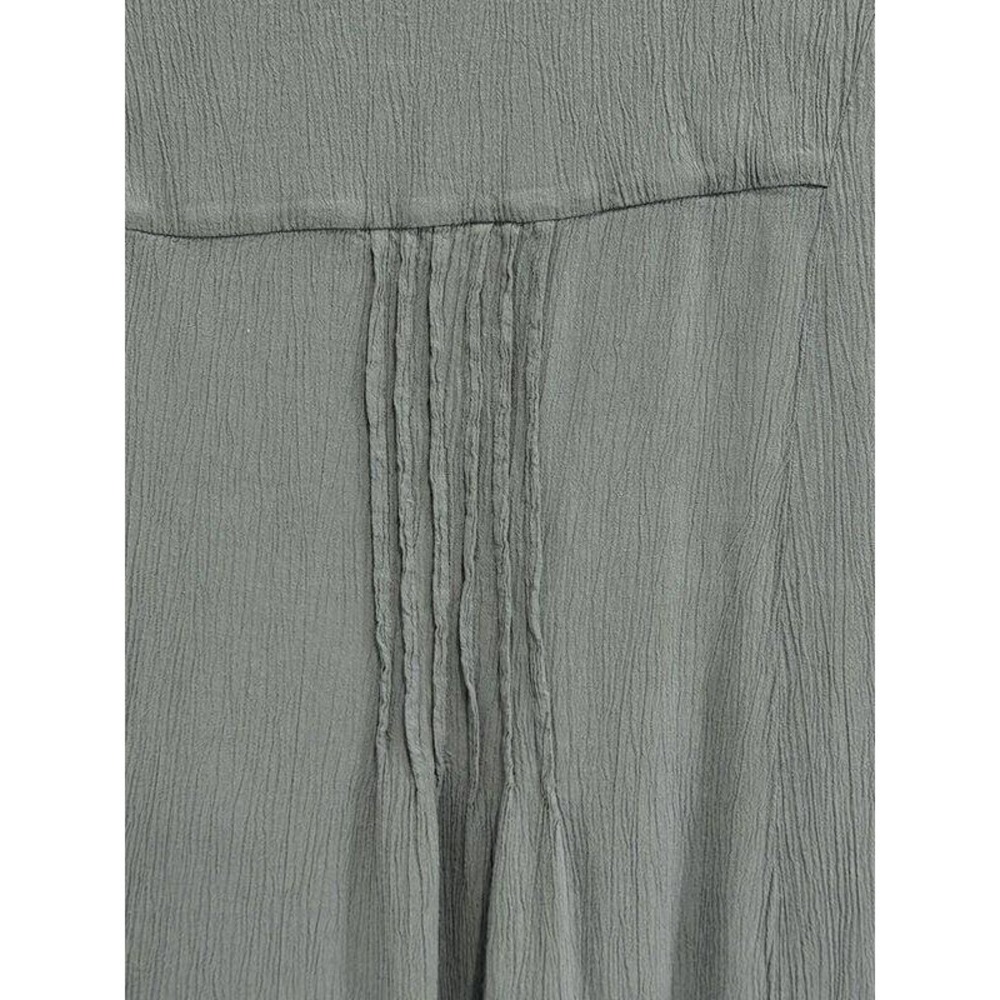 J Jill Textured Button Front Dusty Blue Long Sleeve Shirt L Embroidered Peasant - Picture 9 of 13